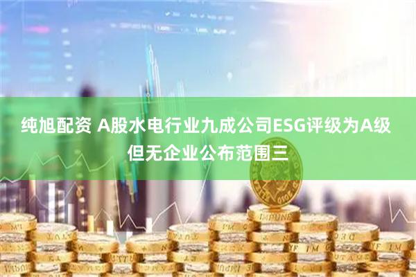 纯旭配资 A股水电行业九成公司ESG评级为A级 但无企业公布范围三