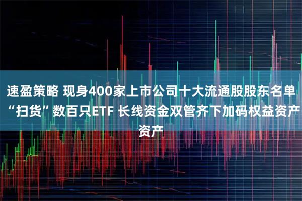 速盈策略 现身400家上市公司十大流通股股东名单 “扫货”数百只ETF 长线资金双管齐下加码权益资产