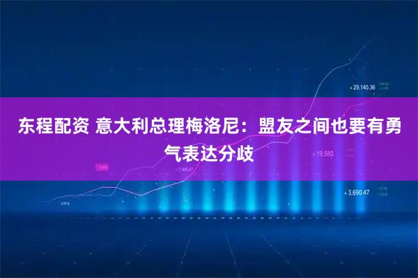 东程配资 意大利总理梅洛尼:盟友之间也要有勇气表达分歧